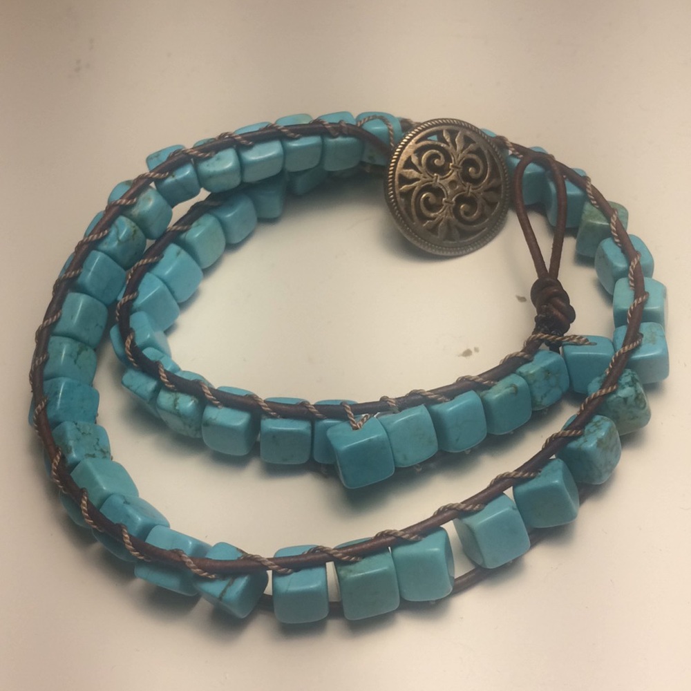 Vintage Handmade Turquoise Wrap Stone Bracelet
